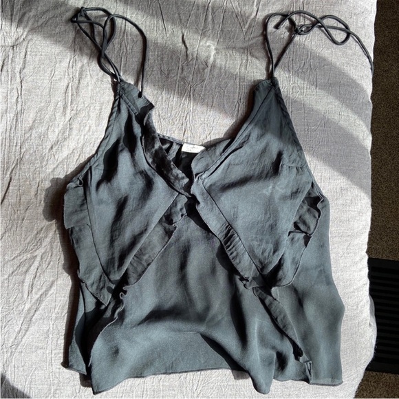 Free People Intimately shoulder tie delicate ruffle blouse-EUC - Picture 1 of 4